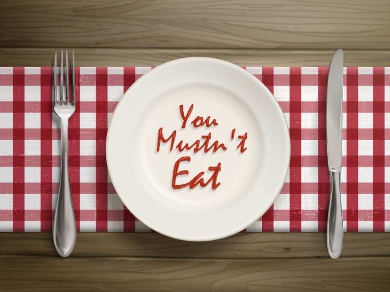 You Must Not Eat Written By Ketchup On Plate