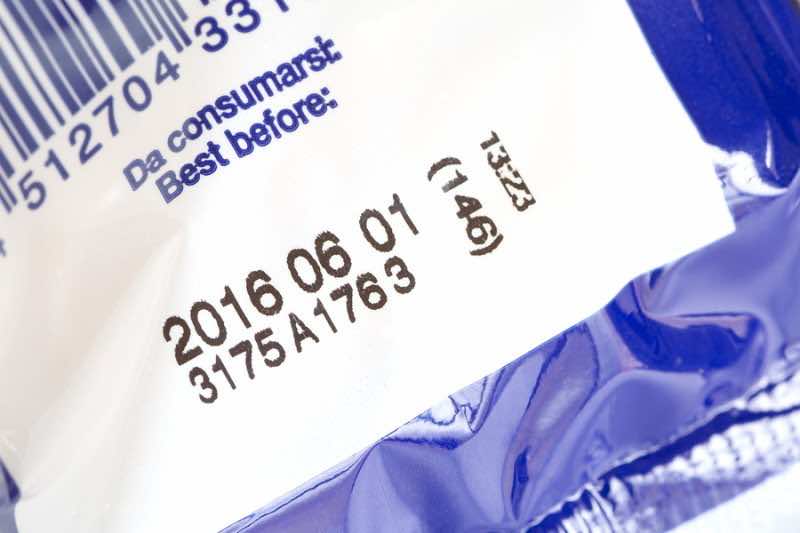 Close - up Expiry date printed on product box